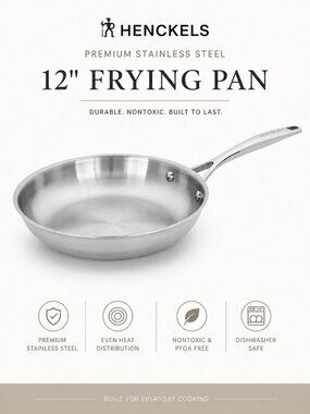NWT Henckels Legacy 12" Stainless Steel Tri-Ply Clad Fry Pan Skillet